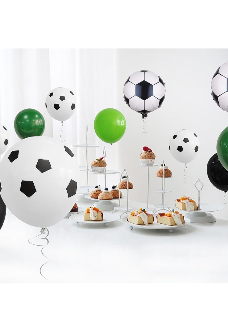MIXDE 32 Inch Soccer Balloons Set 5st Birthday Decoration Green Number 5 Foil Soccer Balloon Black Star Balloons for Children's Boys Birthday Party Football Themed Party Supplies (1) - Image 4