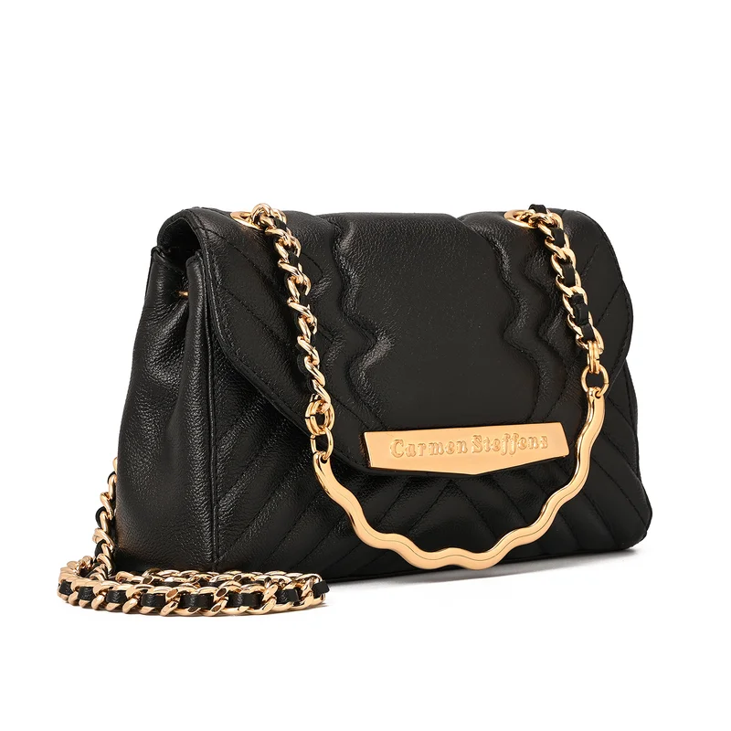 Quilted Bag Chain Black