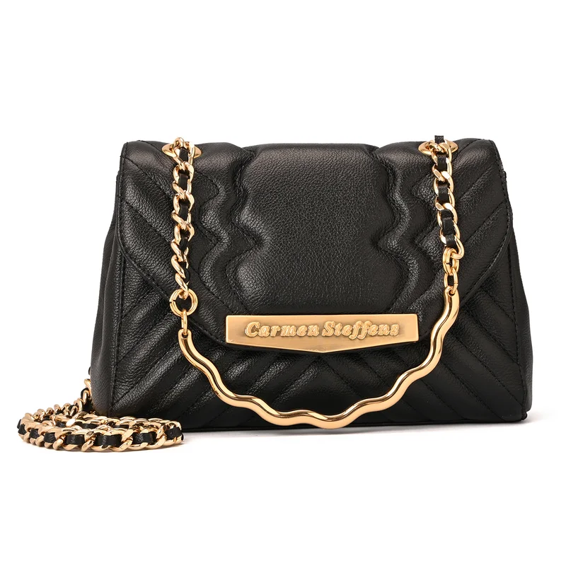 Carmen Steffens Quilted Bag Chain Black