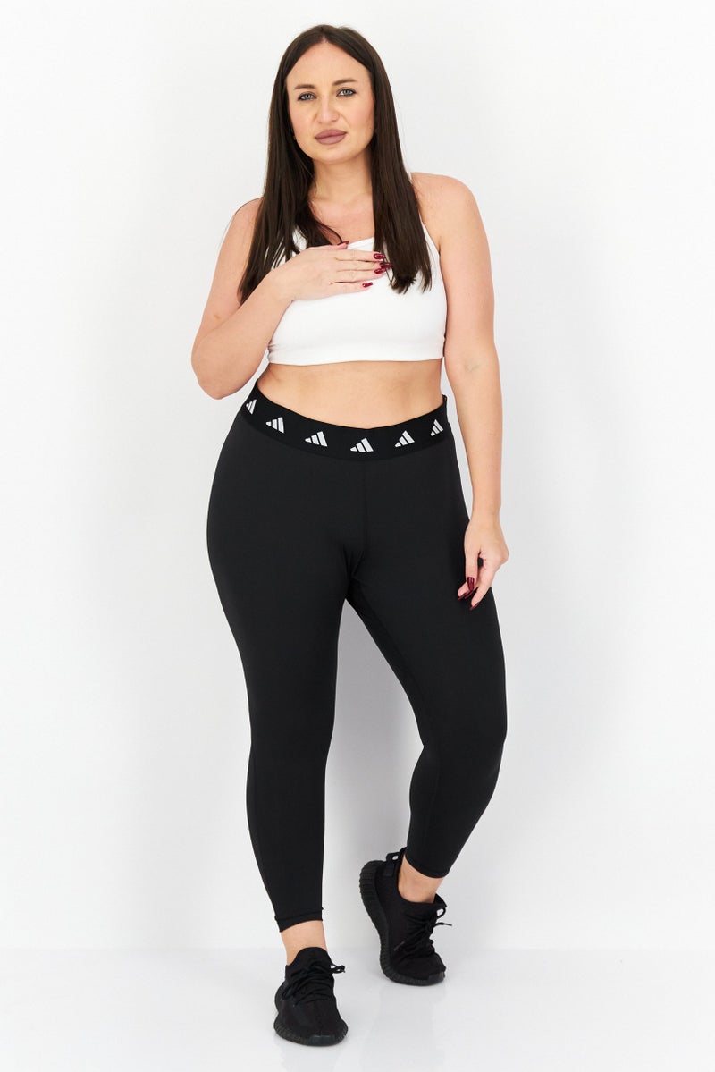 Adidas Women Sportswear Fit Brand Logo Training Tights, Black - Image 4