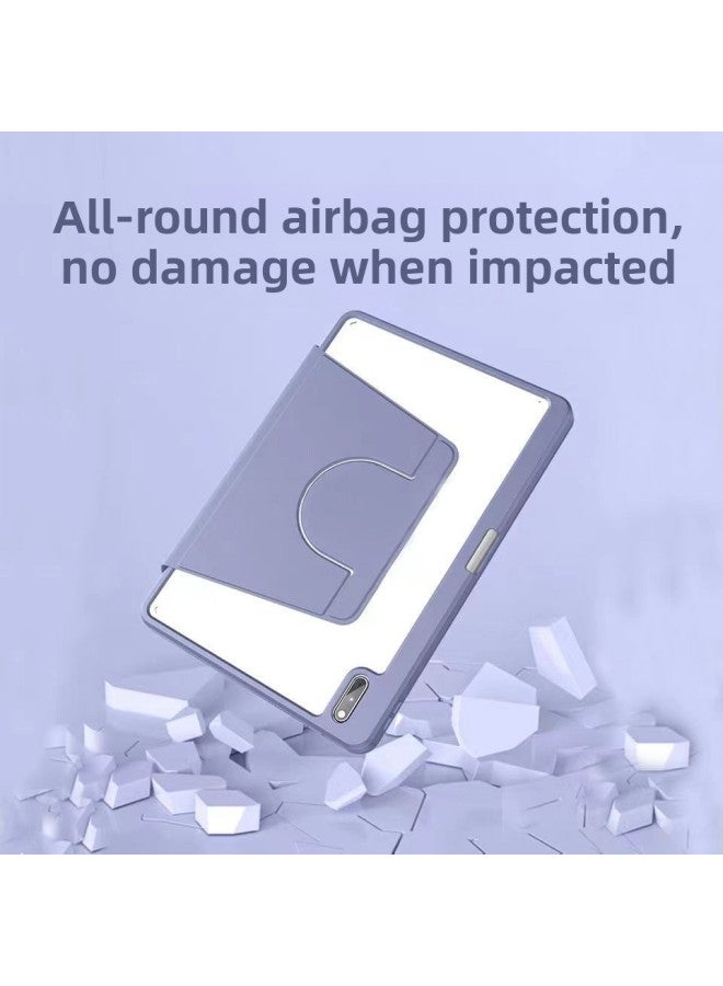 Suitable For Huawei Tablet Protective Cover With Pen Slot Matepad11.5S Rotating Air12 Transparent Pro11 Shell-Color:Lavender Purple-Applicable Models:matepad11.5S - Image 5