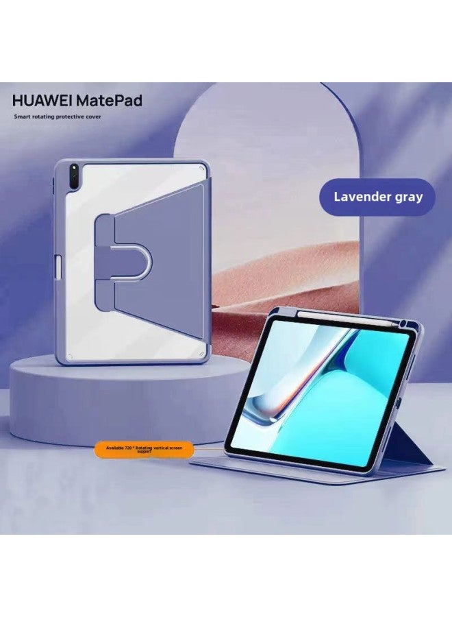 Suitable For Huawei Tablet Protective Cover With Pen Slot Matepad11.5S Rotating Air12 Transparent Pro11 Shell-Color:Lavender Purple-Applicable Models:matepad11.5S - Image 1