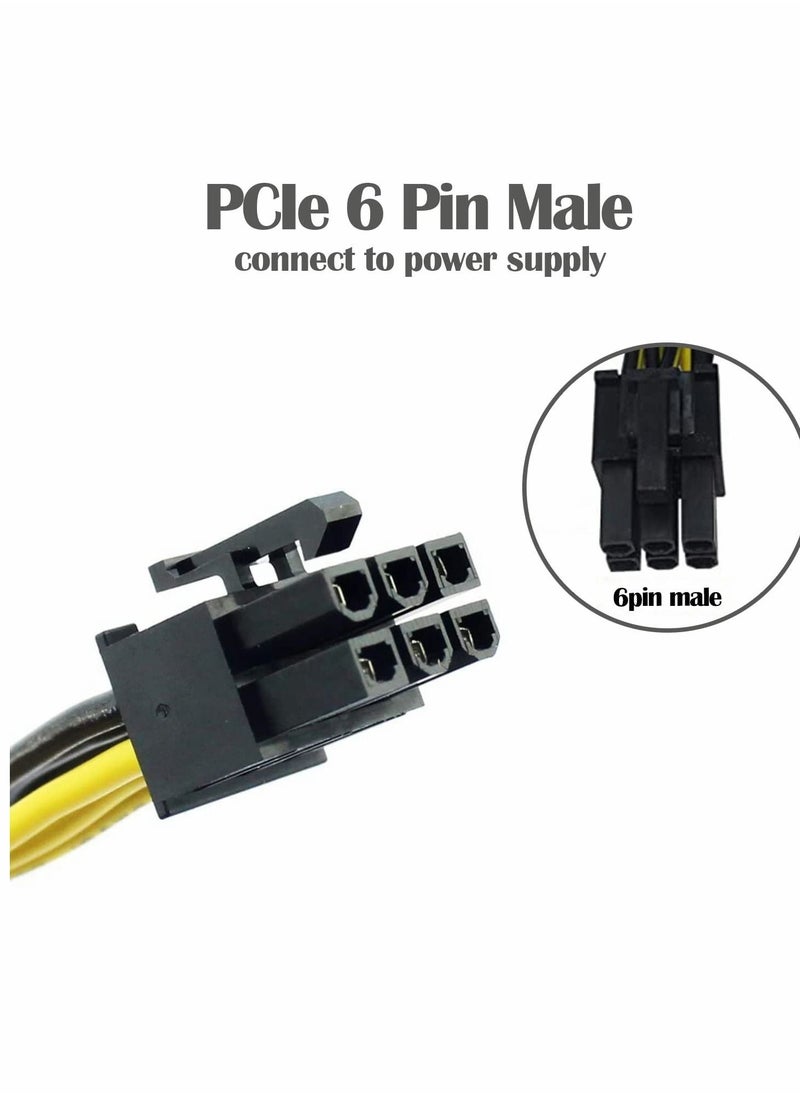 PCI-e Splitter Cable, 6 Pin Male to Dual 8 Pin (6+2) Male 80cm GPU Power Splitter Cable for Mining PCI-E PCI Express Cable