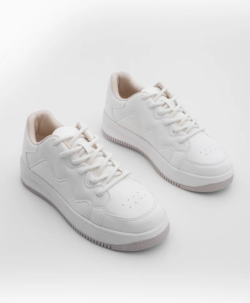 MARJIN Margin Women's Sneaker Colorful Sole Lace-up Sports Shoes Ekef