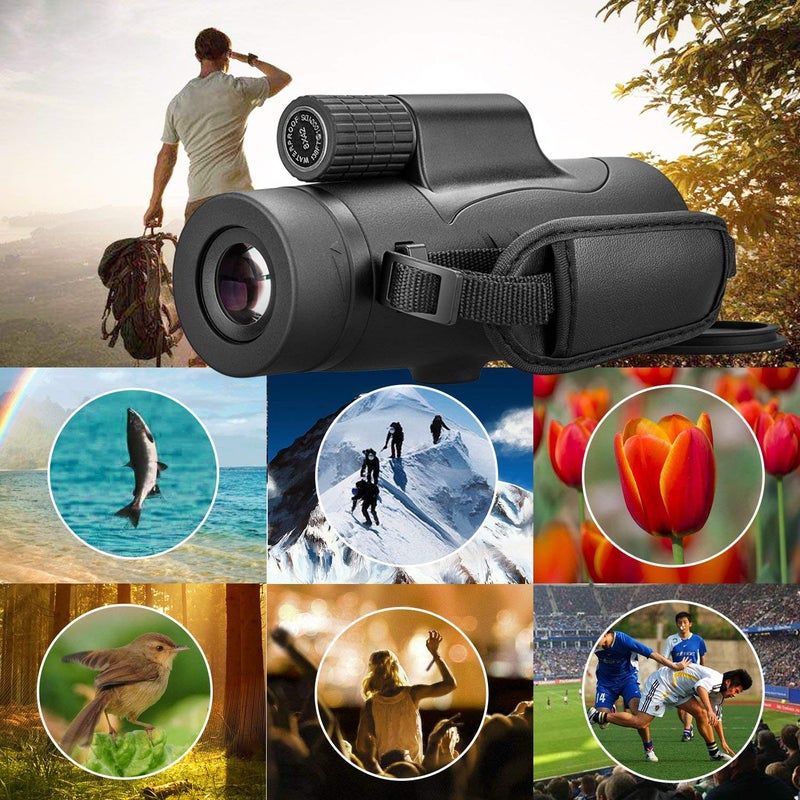 FEEMIC Monocular Telescope High Power 8x42 Monoculars Scope Compact Waterproof Fogproof Shockproof with Hand Strap for Adults Kids Bird Watching Hunting Camping Hiking Travling Wildlife Secenery - Image 3