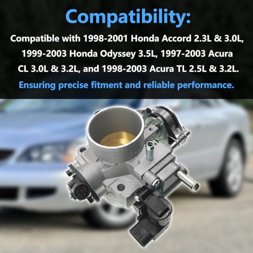 BSNOVT Electronic Throttle Body Assembly Compatible with Honda Accord 2.3L 3.0L 1998–2001, Odyssey 3.5L 1999–2003, Acura TL 2.5L 3.2L, CL 3.0L 3.2L 1997–2003, Replace 16400-P8C-A21 16400P8CA21 - Image 3