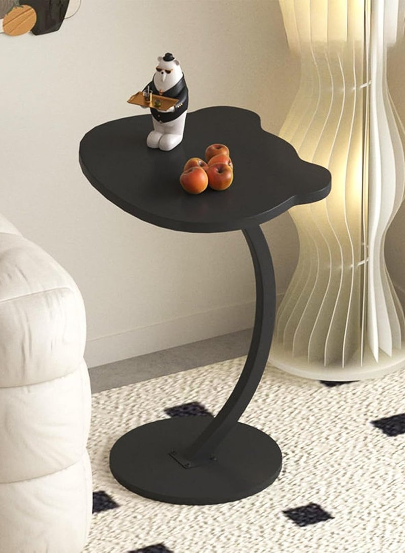 شو وو طاولة جانبية صغيرة على شكل حرف C، طاولة جانبية أسفل الأريكة، طاولة سرير مستديرة ضيقة، طاولة قهوة، طاولة عشاء لغرفة المعيشة، غرفة النوم، الدراسة، المساحات الصغيرة، صينية تلفزيون للوجبات الخفيفة والمشروبات - Image 1