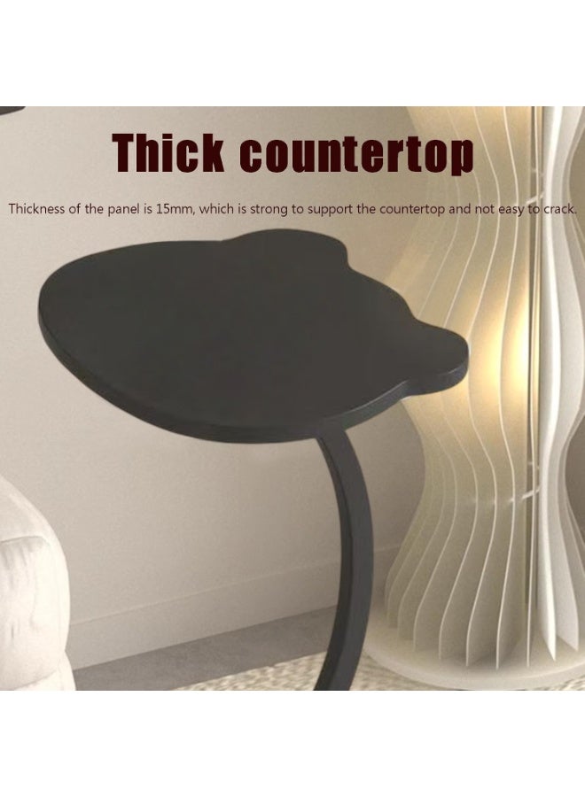 شو وو طاولة جانبية صغيرة على شكل حرف C، طاولة جانبية أسفل الأريكة، طاولة سرير مستديرة ضيقة، طاولة قهوة، طاولة عشاء لغرفة المعيشة، غرفة النوم، الدراسة، المساحات الصغيرة، صينية تلفزيون للوجبات الخفيفة والمشروبات - Image 4