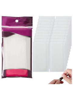 SYOSI 120 Pieces Hair Extension Tape Tabs Double Sided Replacement Tape in Hair Extensions Adhesive Hair Extension Tapes 1.57 x 0.32 Inch Hair Extension Tools for Wig Toupee Hair Piece Wigs Supplies White  - Image 1