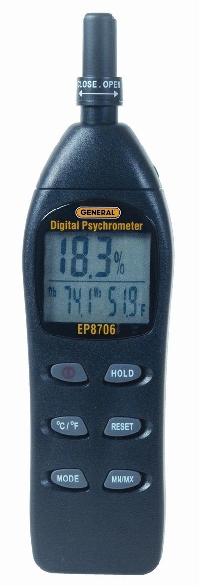 General Tools أداة عامة EP8706 مقياس الرطوبة الرقمي ، أسود - Image 2