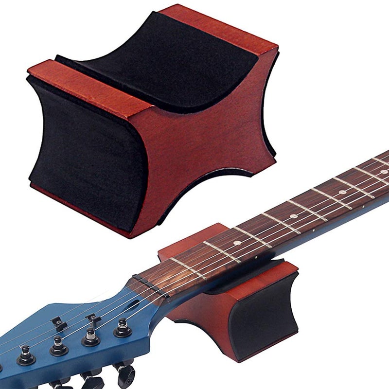 PUXING Guitar Neck Rest Support Pillow Universal AntiSlip Mahogany Neck Rest Works Two Height Design Luthier Tool for Electric Acoustic Guitar Bass Mandolin