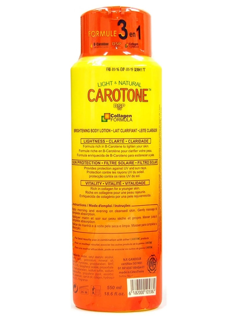 Carotone - Natural Collagen Brightening Body Lotion 550ml - Image 1