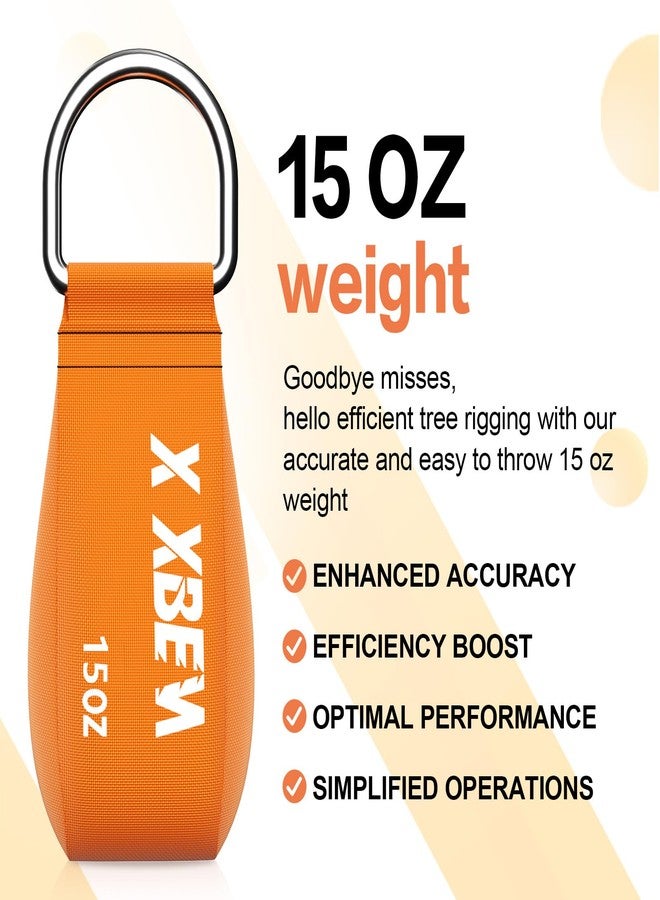 X XBEN XBEN Arborist Throw Line Kit with 15oz Throw Weight, 150ft 3/19" Slick Rope & Reflective Storage Bag, Polyester Coated for Tree Trimming, Camping, Forestry Gear (4"x6" Orange Bag) - Image 3