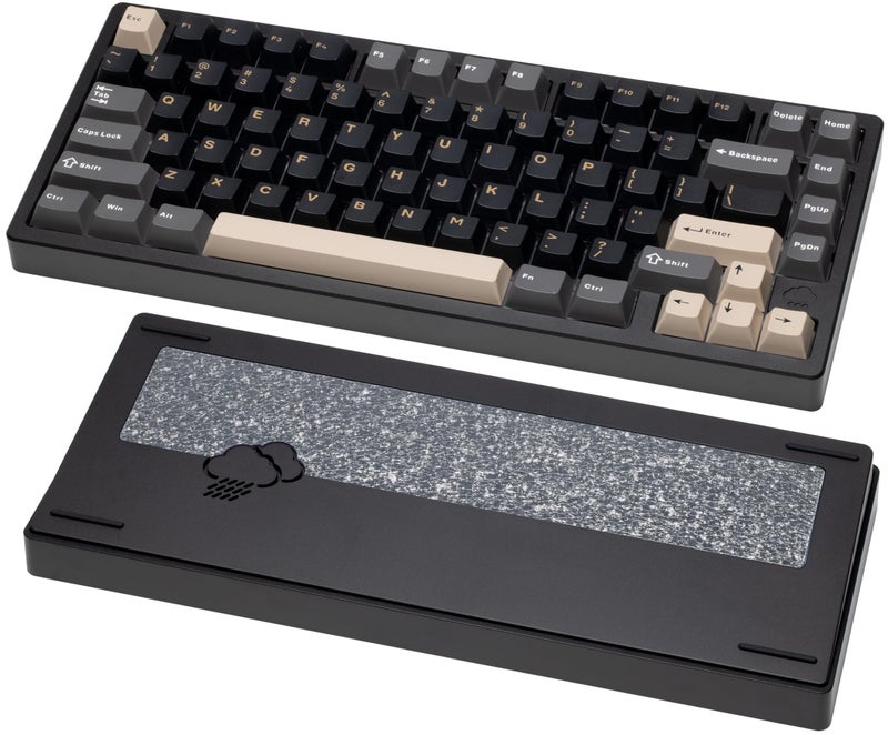 KEEBMONKEY WOBKEY Rainy 75 CNC Aluminum HMX/JWK/Cocoa Switches Triple-Mode Connectivity Mechanical Keyboard with Superior Acoustics, RGB/FR4/Silver SUS304/7000mAh/Cocoa Switch (Pro - Black) - Image 1