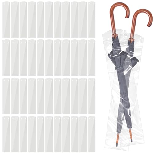 Tobeelec 500 Pcs Clear Disposable Wet Umbrella Rain Bags Universal Fit Umbrella Rain Bags Heavy Duty Big Covers for Wet Umbrellas Large Plastic Sleeves for Wet Umbrellas Keep Church or Lobby Floors Dry - Image 1