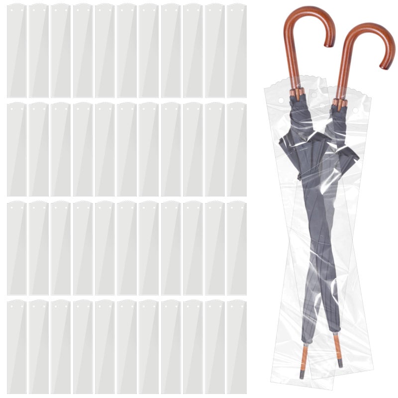 Tobeelec 500 Pcs Clear Disposable Wet Umbrella Rain Bags Universal Fit Umbrella Rain Bags Heavy Duty Big Covers for Wet Umbrellas Large Plastic Sleeves for Wet Umbrellas Keep Church or Lobby Floors Dry - Image 2