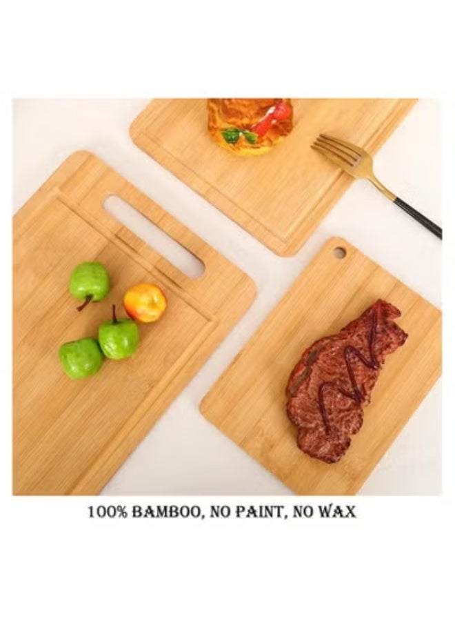 Zimtal Bamboo Wooden Chopping Board with Handle Cutting Board with Juice Groove for Kitchen, Meat, Vegetables (Large) - Image 4