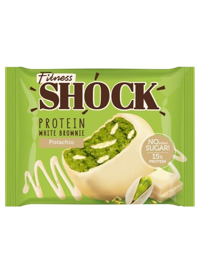 Fitness Shock - Fitness Shock Protein White Brownie Pistachio 50g - Image 1