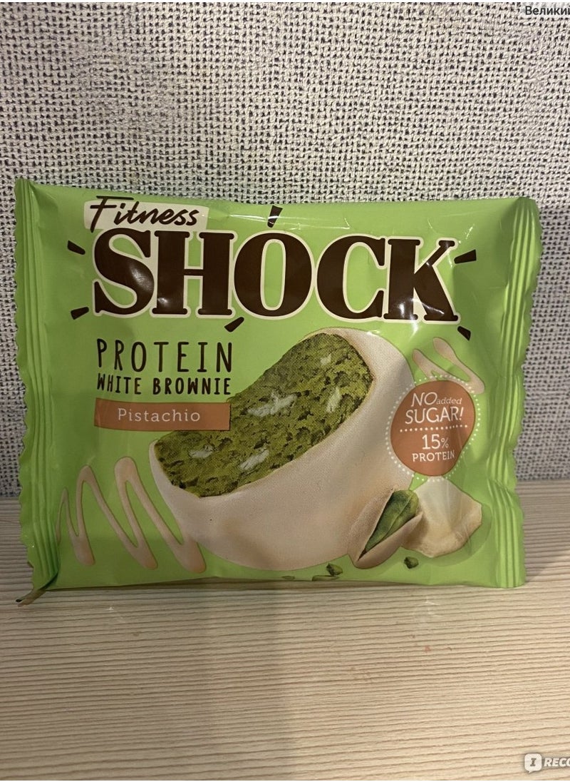Fitness Shock - Fitness Shock Protein White Brownie Pistachio 50g - Image 1