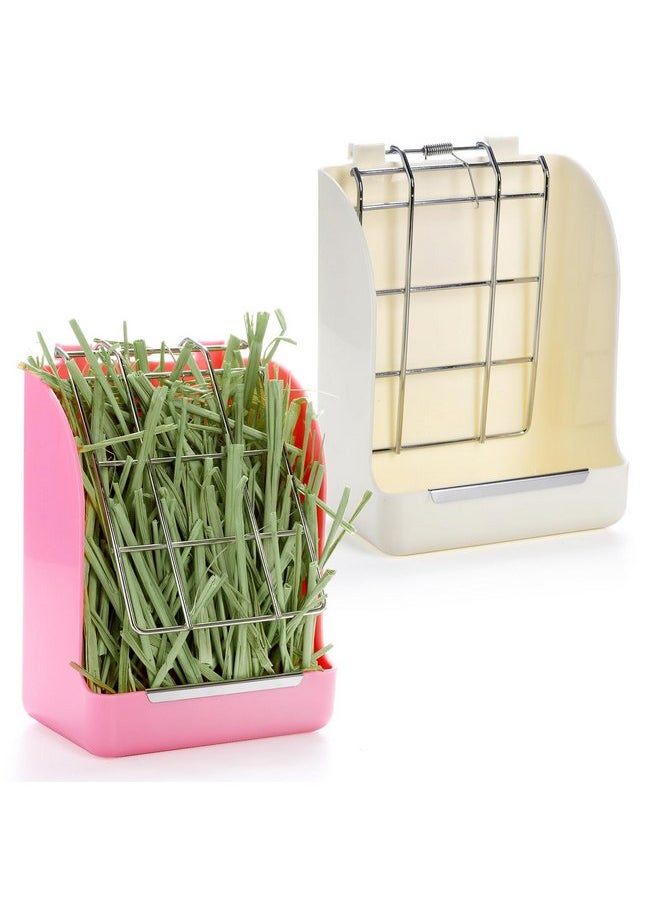 Foraineam Foraineam 2 Pack Hay Feeder, Rabbit Feeder Guinea Pig Plastic Food Bowl, Less Wasted Hay Rack Manger, Hay Food Dispenser for Rabbit Guinea Pig Chinchilla and Other Small Animals  - Image 1