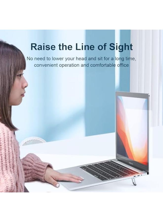 erorex Ergonomic Laptop Keyboard Kickstand Foldable Self Adhesive Mini Invisible Computer Keyboard Riser Adjustable Height For Macbook Dell Hp And Other 10 17 Inches Laptop 2Pcs Silver - Image 4