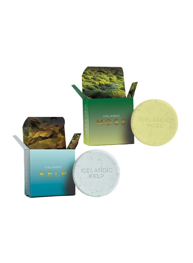 Kalastyle Exfoliating Bars Of Soap From Natural Ingredients Assorted Scents Icelandic Kelp And Moss Set Of 2 4.3 Ounce Each - Image 1
