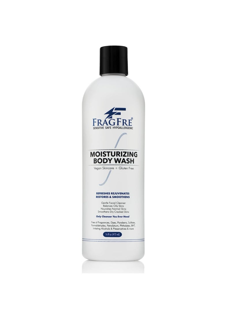 FRAGFRE Moisturizing Body Wash 16 oz Gentle Body and Facial Cleanser  SulfateFree and FragranceFree  Suitable for Normal Oily Dry and Sensitive Skin Types  Vegan GlutenFree and CrueltyFree  Unscented and Hypoallergenic 1 Pack 16 oz 
