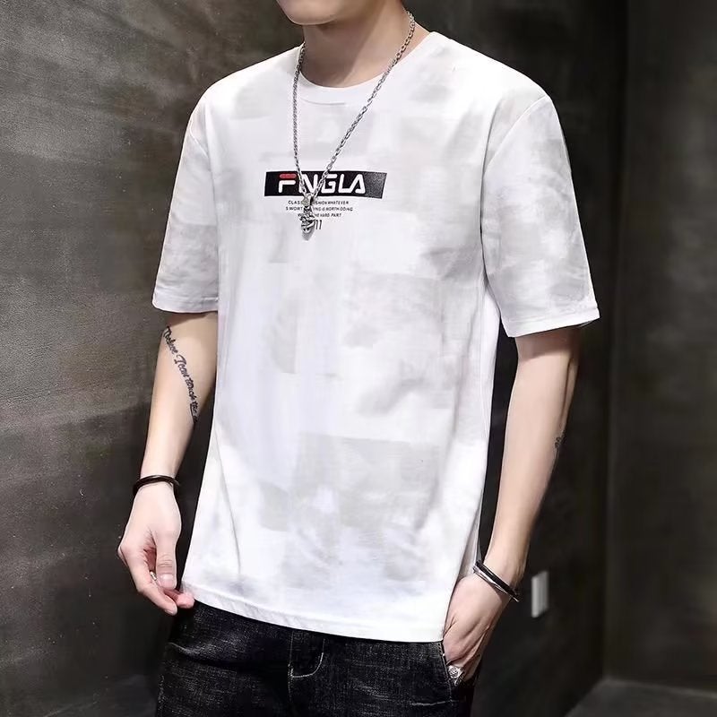 Summer new men's graffiti short sleeve student loose plus size round neck camouflage T-shirt ins trendy couple top - Image 4