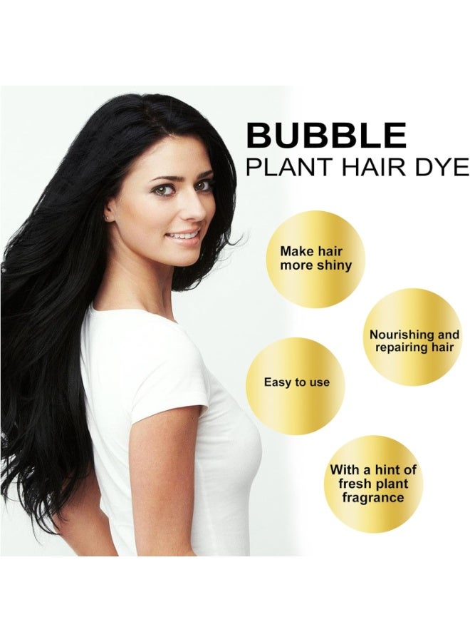 Eelhoe Plant Based Bubble Hair Dye Kit for Gray Hair Coverage Infused with Botanical Oils for Deep Nourishment Long Lasting Rich Color Gentle Formula for Healthy Shiny Hair Finish - Image 3