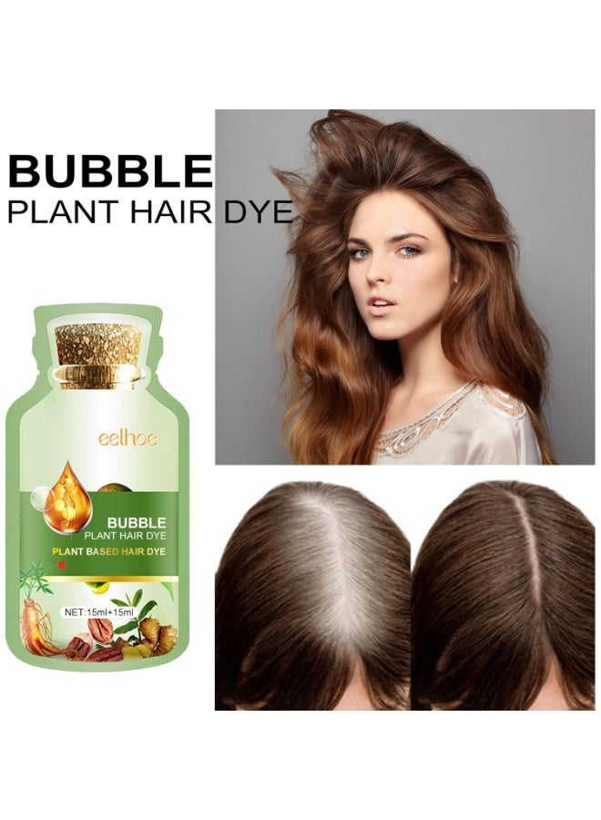 Eelhoe Plant Based Bubble Hair Dye Kit for Gray Hair Coverage Infused with Botanical Oils for Deep Nourishment Long Lasting Rich Color Gentle Formula for Healthy Shiny Hair Finish - Image 4