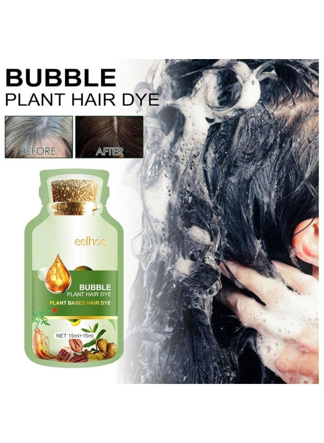 Eelhoe Plant Based Bubble Hair Dye Kit for Gray Hair Coverage Infused with Botanical Oils for Deep Nourishment Long Lasting Rich Color Gentle Formula for Healthy Shiny Hair Finish - Image 2
