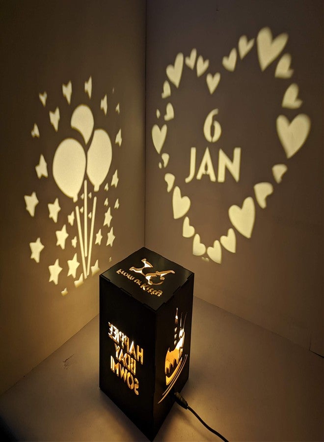 Litup_store Wood Shadow Cube Box (Brown, 5x5x5 inch) - Image 1