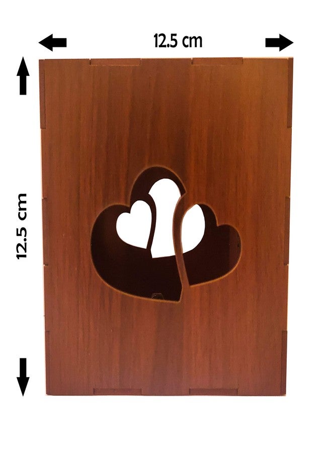 Litup_store Wood Shadow Cube Box (Brown, 5x5x5 inch) - Image 4