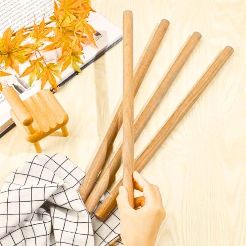 bloomax ® 20-Pcs Polished Dowel Rods Wood Sticks - 14mm /18-Inch Hardwood Dowels for Crafting, Assortment of Wooden Rod Sticks, (18 inch, 20 Pcs) - Image 5