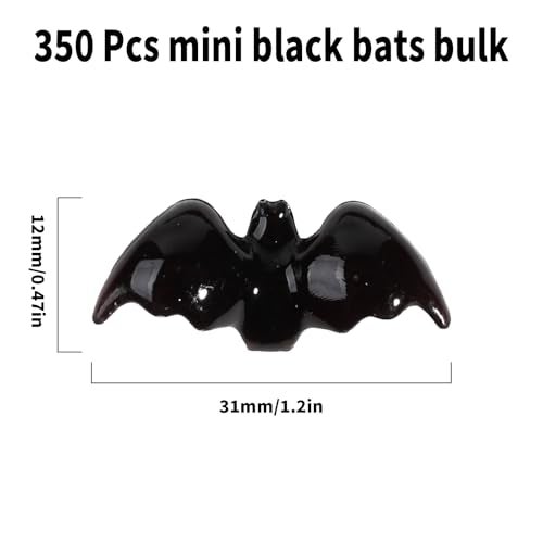 FXMHEHBB 350 Pcs Mini Resin Bats Halloween Tiny Black Plastic Bat Figurines Halloween Decoration Party Favors Kids Small Gift Toy Home Decor - Image 5