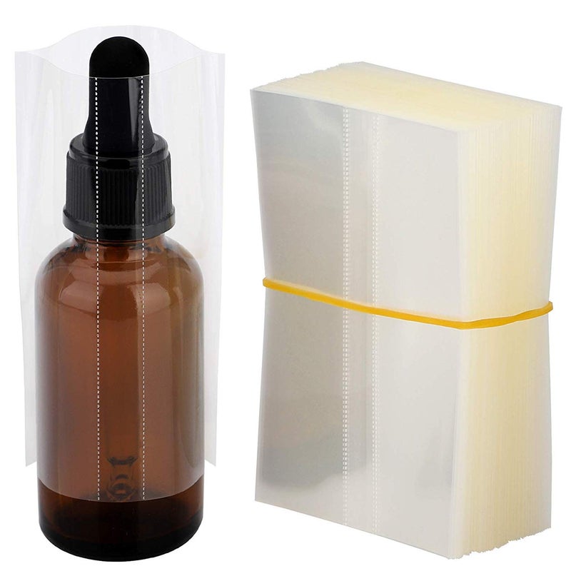 MERIDA 300 pcs Shrink Wrap Bands Perforated Heat Shrink Wrap Sealer for 1oz 30ml Glass Bottle Clear PVC Heat Sealer - Image 1