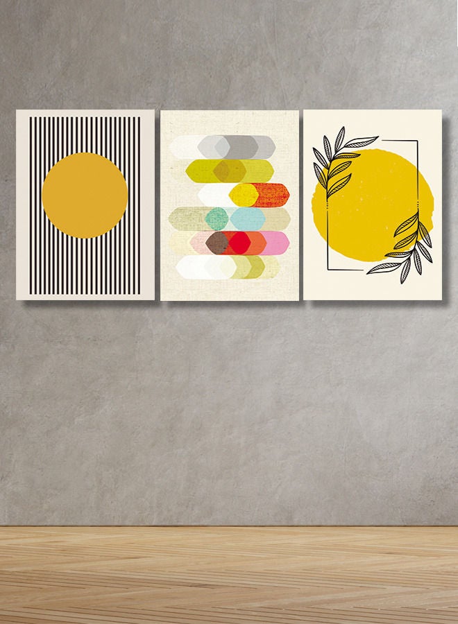 ماركتنا لوحة جدارية فنية لتزين الحائط بتصميم عصري ، ثلاث قطع مقاس120X60سم - Image 1