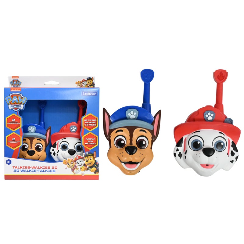 Lexibook LexibookTW18PA PawPatrol Chase Marshall WalkieTalkie 3D Paw Patrol 500 m Range 2 Communication Channels Belt Clip RedBlue One Size TW18PA - Image 2