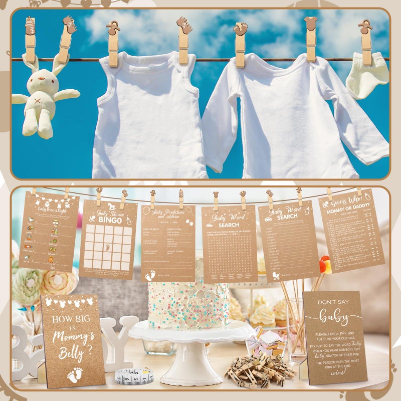 Funnymoom 426 Pcs Kraft Baby Shower Games Set-8 Games, Includes Baby Shower Bingo, Price is Right, Guess Who, Word Scramble, Prediction and Advice, How Big is Mommy's Belly, Don't Say the Words - Image 5