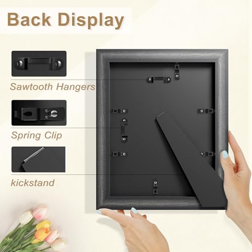 Abtgt Ornate Vintage Style 8.5x11 Picture Frame, Made of Tempered Real Glass for Tabletop or Wall Mount, 8.5 x 11 Frame for Home Decor, Black - Image 5