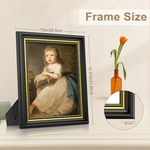 Abtgt Ornate Vintage Style 8.5x11 Picture Frame, Made of Tempered Real Glass for Tabletop or Wall Mount, 8.5 x 11 Frame for Home Decor, Black - Image 3