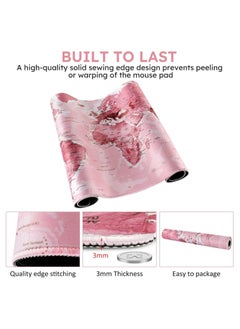 Generic PINK World Map Gaming Mouse Pad - (70×30cm) for Keyboard and Mouse Desk Mat for PC - Non Slip Rubber - Speed Edition | 700× 300×2 mm  - Image 4