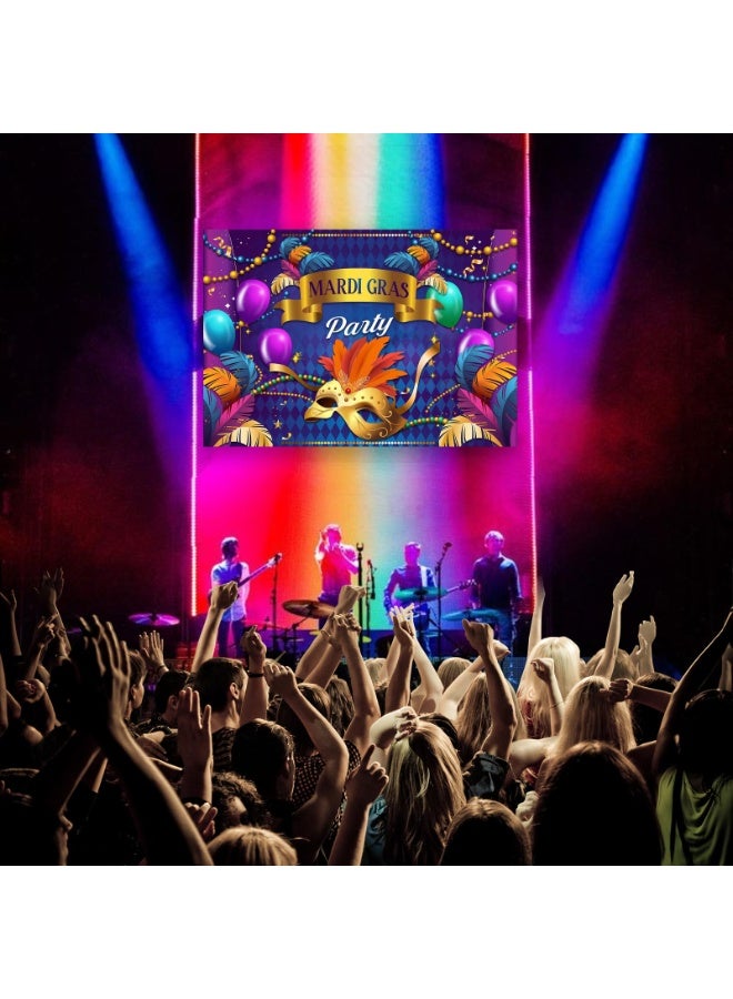 موردلي خلفية ماردي غرا، ديكورات ماردي غرا، ١٠٠ × ١٥٠ سم، خلفية تنكرية، إكسسوارات حفلات الكرنفال، خلفية كشك تصوير لحفلات الكرنفال. - Image 5