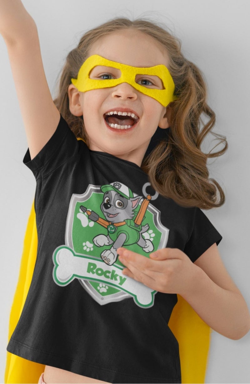 Fuddy Moda Fuddy Fashion Paw Patrol Rocky Printed Kids T-Shirt, Unisex Cartoon Printed Baby T-Shirt - Image 1