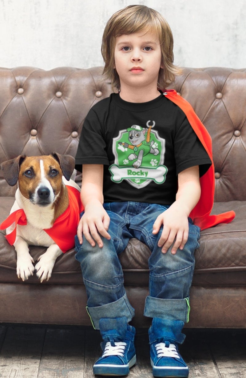 Fuddy Moda Fuddy Fashion Paw Patrol Rocky Printed Kids T-Shirt, Unisex Cartoon Printed Baby T-Shirt - Image 3