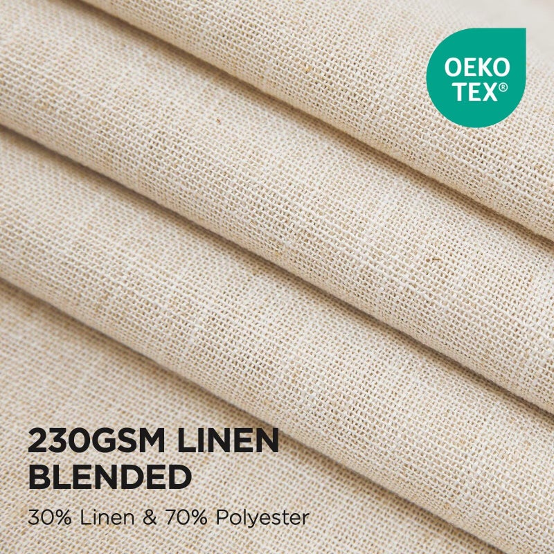Joydeco Natural Linen Pinch Pleated Curtains 84 Inch Long 2 Panel Set for Living Room,Semi Sheer Curtain for Bedroom,Back Tab Light Filtering Drapes with Adjustable Hooks (40â€W x84â€L,Natural Linen) - Image 5