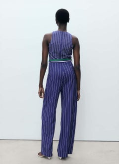 MANGO Striped Jumpsuit With Belt  - Image 2