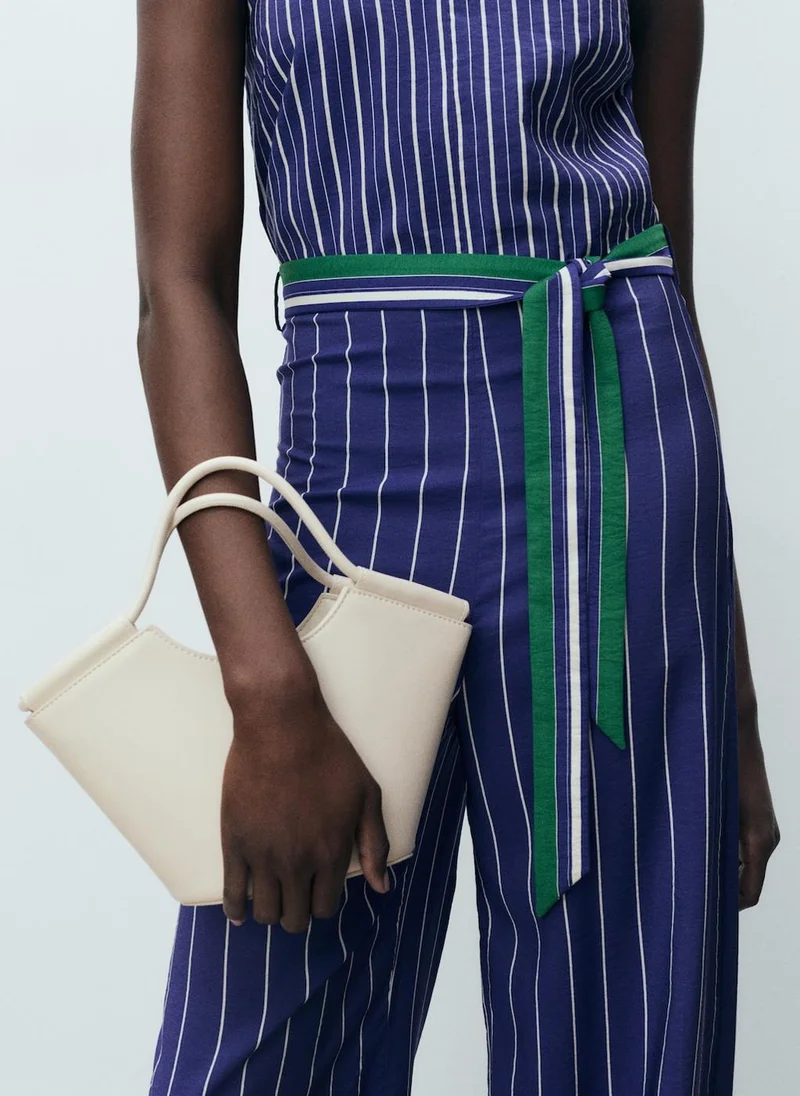 MANGO Striped Jumpsuit With Belt