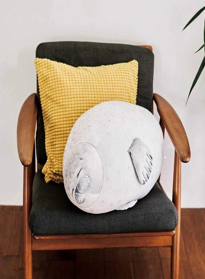 EHOTONG Gianthairball Cute Blob Seal Pillow, Chubby Seal Plush Hug Pillow Soft Stuffed Animal Toy (White, 15") - Image 3