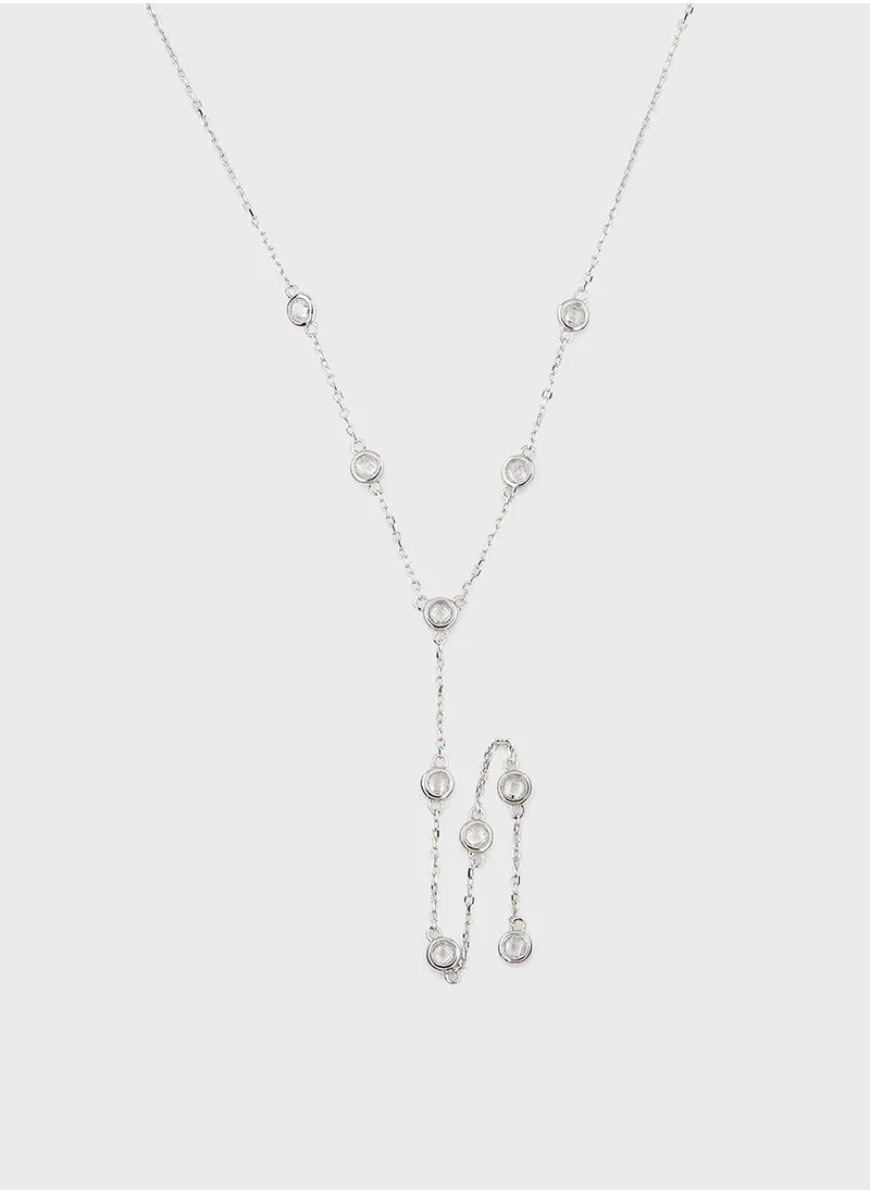 MOMNT Cubic Zirconia Lariat Necklace